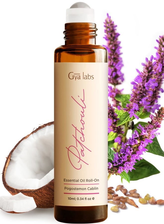 gya labs Patchouli Essential Oil Roll On - 0.34 Fl Oz - Travel Size Roller for Camping, Skin, Aromatherapy Relief, Convenience - Image 1